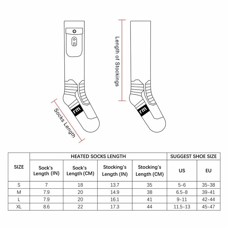 Ski Socks for Men Women High-end with remote control heating socks
