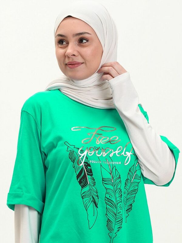 Free ABLE-Sweat-shirt uni à manches longues pour femme musulmane, en coton, col zéro, résistant à la sueur, collection été 40%