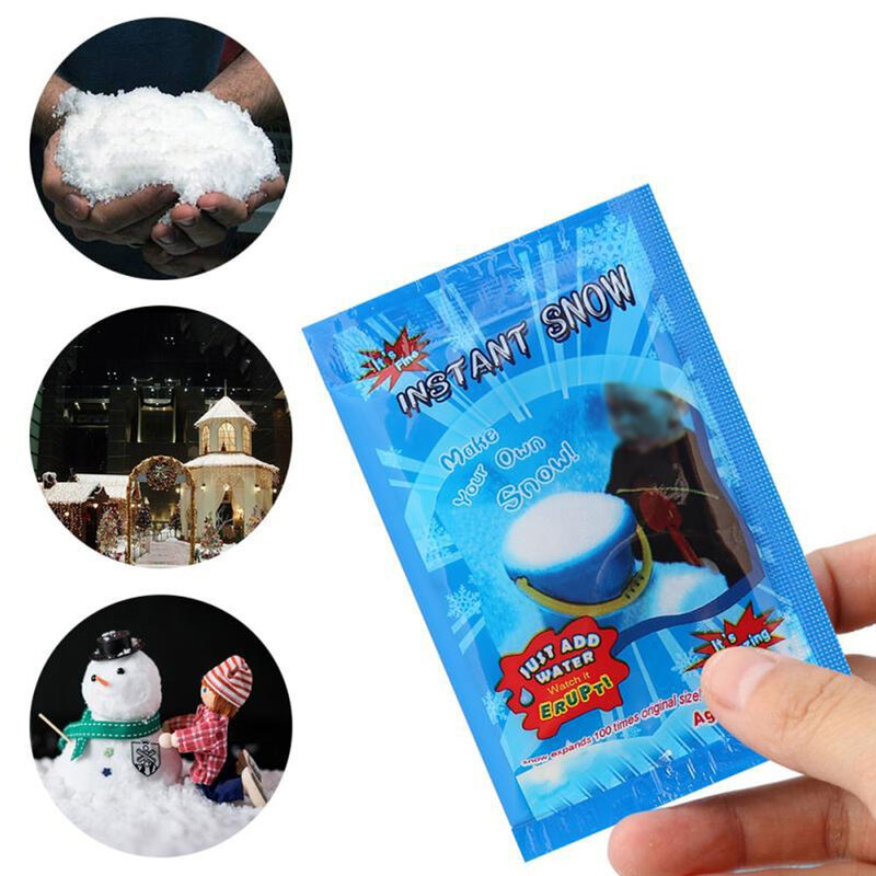 Pó de neve falso para decoração de natal, floco artificial, cintilações de inverno, magia instantânea