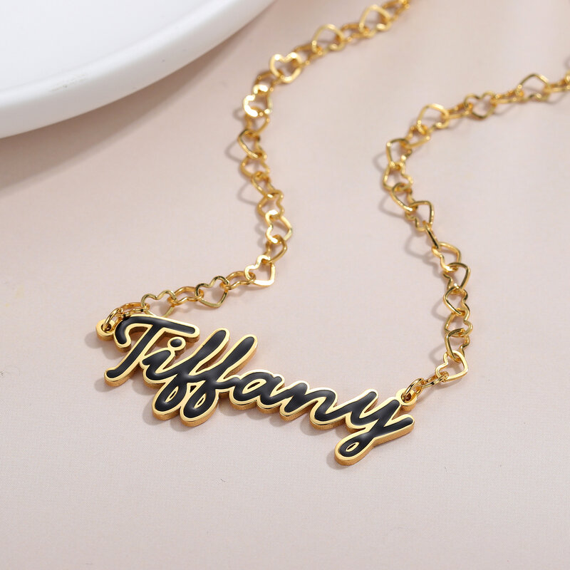 Customized Enamel Name Necklace In Various Colors And Chains Personalized Name Necklace Fashion Jewelry Men Women Banquet Gift