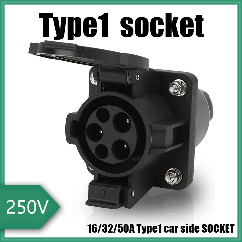 Type1 Socket Ev Charger 32A Voor Elektrische Voertuig J1172 Mannelijke Ev Inlaat Evse Ev Opladen Socket 32A