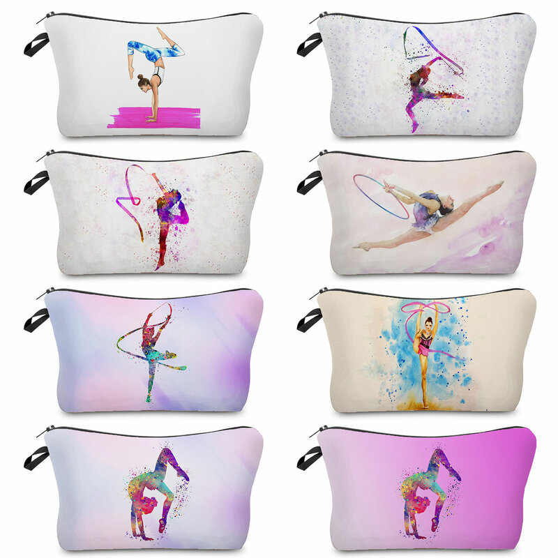 Rhythmic Gymnastics Fashion Print Cosmetic Bag Original School Teacher Gift Makeup Bag Female Toiletries Organizer Travel Bag