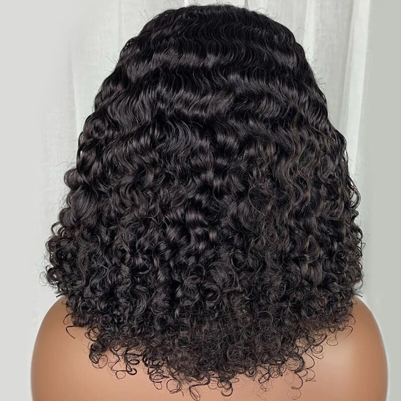 Perruque Bob Lace Wave Brésilienne Naturelle, Cheveux Humains, Prêt à Attacher, Sans Colle, pour Femme