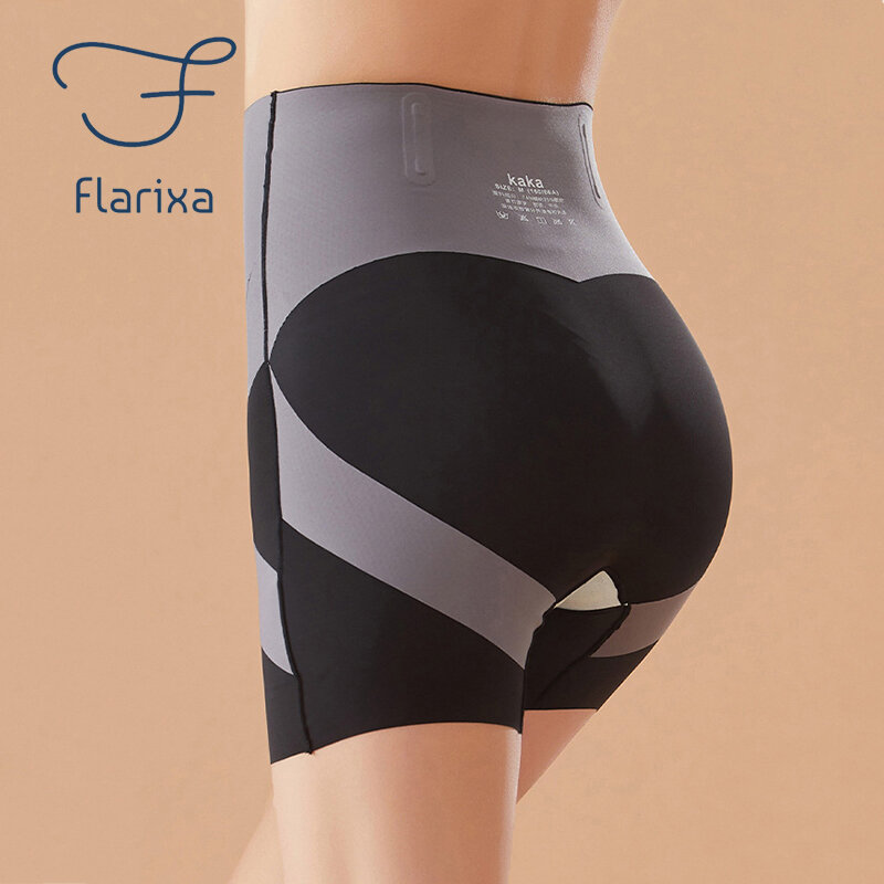 Трусы Flarixa бесшовные для коррекции талии, тренировочные боксеры с завышенной талией для похудения, нижнее белье для похудения живота, защитные штаны