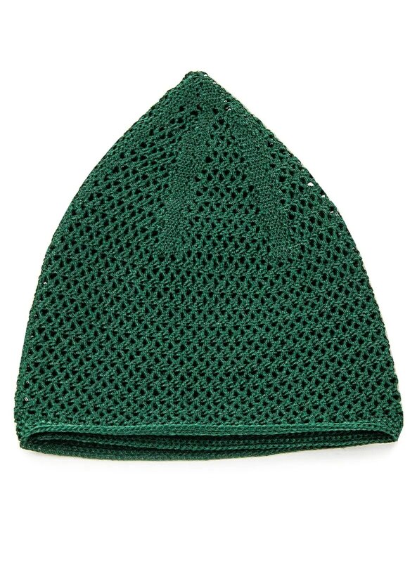 1 Piece Luxury Steel Knitted Prayer Cap Green 1 Piece Hajj, Umrah, Mawlid Gift Muslim clothing Islamic line Fast shipping