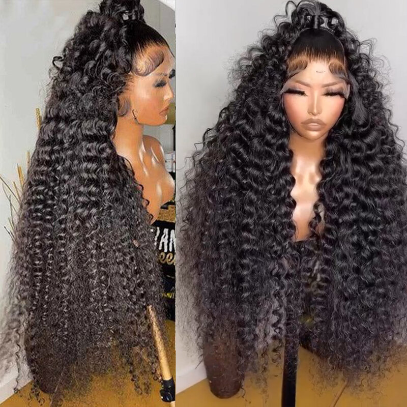 Głęboka fala peruki z kręconymi włosami hd koronkowa peruka 13x6 ludzkich włosów HD przezroczysty wybór 30 40 cali bezklejowe brazylijskie peruki na sprzedaż dla kobiet