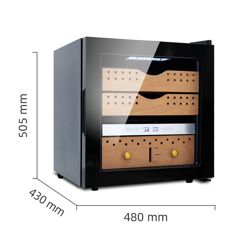 Armário de exposição pequeno do charuto da Único-Porta, armário hidratando, temperatura constante, 150-250, 27 L