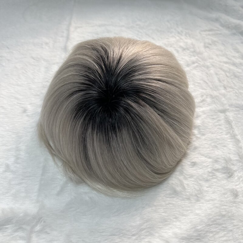 Tupé de cabello humano para hombres, reemplazo de pelucas rectas, sistema de cabello humano, color Q6 1b60, 8x10