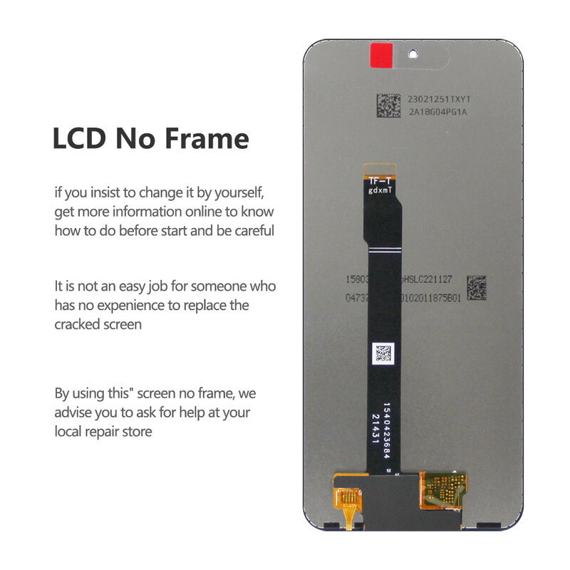 Conjunto digitalizador da tela sensível ao toque com moldura, display LCD, original, honra X8, 4G, TFT, LX1, LX2, LX3, 6,7"