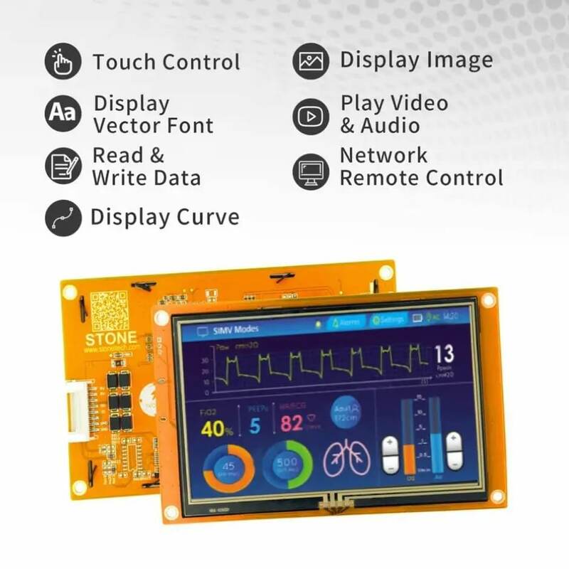 Módulo de pantalla LCD TFT HMI de piedra con Software, pantalla táctil e interfaz de serie TTL RS232 RS485