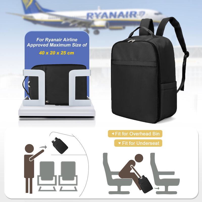 Ryanair 배낭 캐빈 가방, 40x20x25, 이지젯 캐빈 가방, 핸드 러기지 여행 배낭, 여성 및 남성용 노트북 배낭, 45x36x20