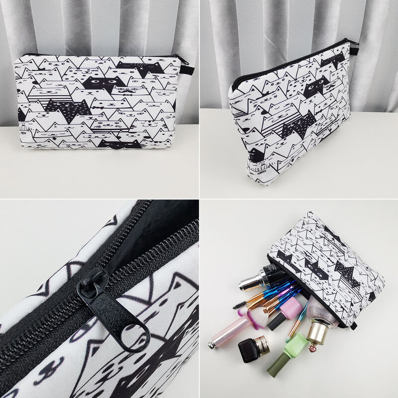 Makeup Bags Wolf Horse Deer Pencil Cases For Girls Cosmetic Bag Large Capacity Toiletry Bag Women's Portable Animal Print Travel