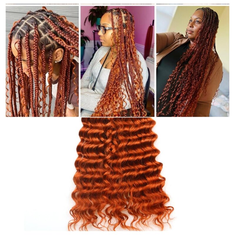 Extensão natural brasileira do cabelo, cabelo humano, onda profunda, para mulheres negras, volume