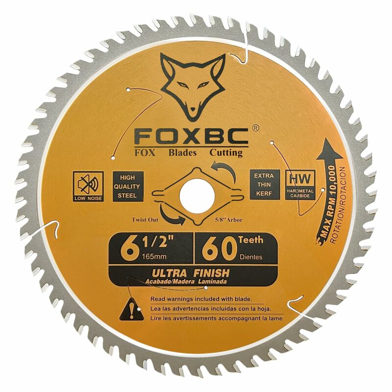 FOXBC-Scie circulaire sphérique à 60 dents, finition ultra fine, coupe du bois, 165mm, 1 pièce