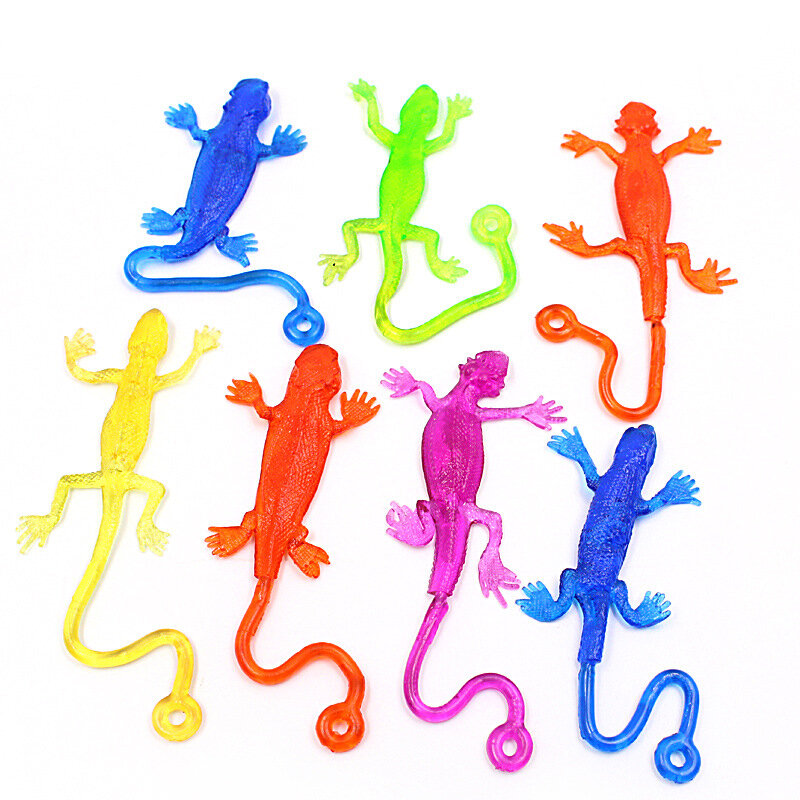 5/10PCS Multi-farbe Stretchy Klebrige Spielzeug Lustige Klebrige Eidechse Tiere Hand Spielzeug für Kinder Party Gadgets klettern Heikles Spielzeug Geschenke