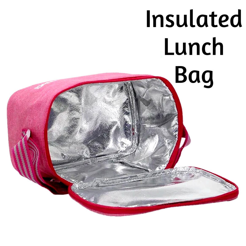 Bolsa de almuerzo aislada Wia, compartimento con cremallera que mantiene estable la temperatura de los alimentos. Fácil de llevar con asa y correa para el hombro