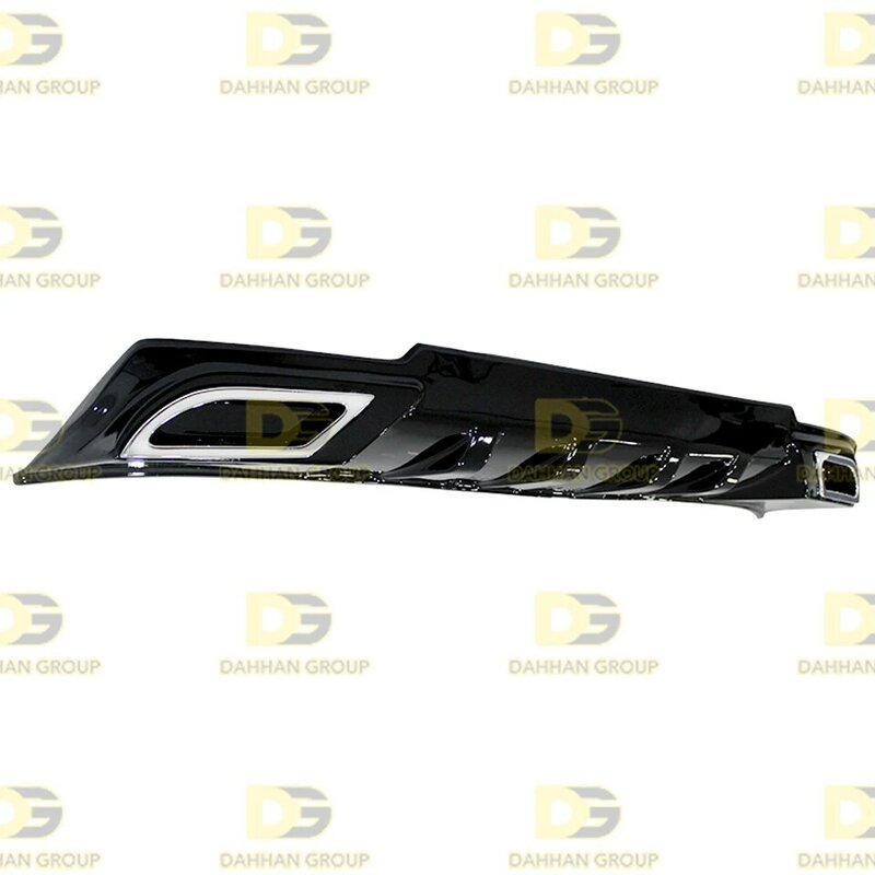 Opel Astra J 2012 - 2015 HB Sport Style Rear Diffuser Lip With 2 Chrome Tips Left and Right Piano Gloss Black Plastic OPC Kit