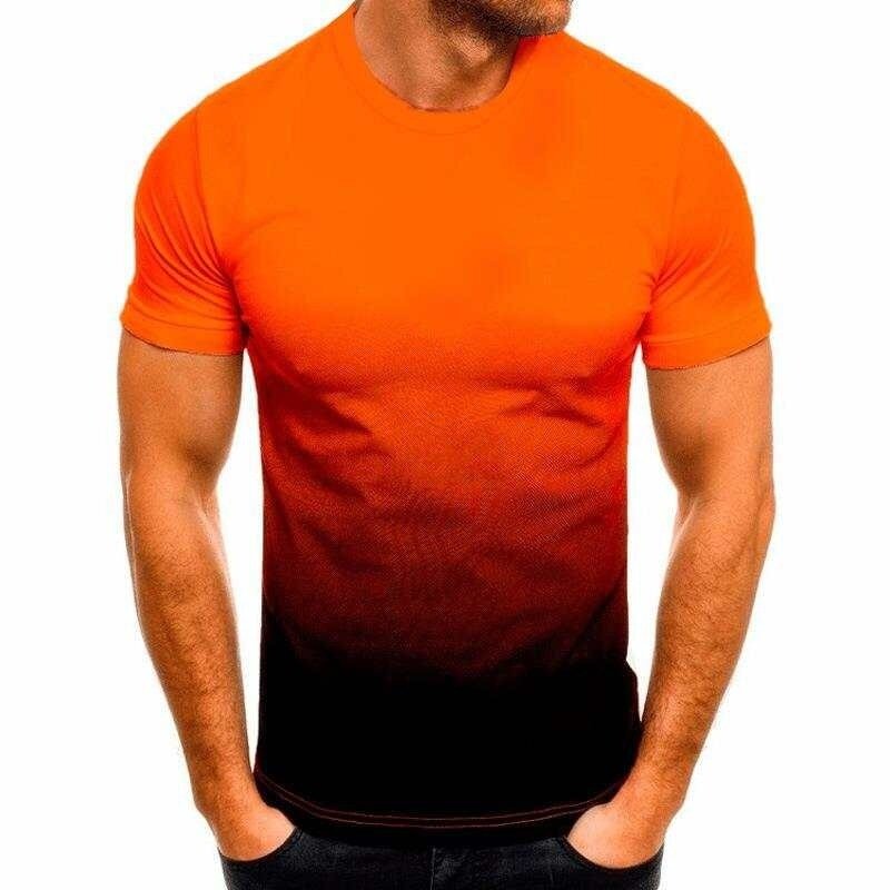 Sommer beliebte Herren T-Shirt dünne lose Kurzarm Herrenmode Farbverlauf Serie 3d gedruckt runden Kragen Freizeit übergroße Top