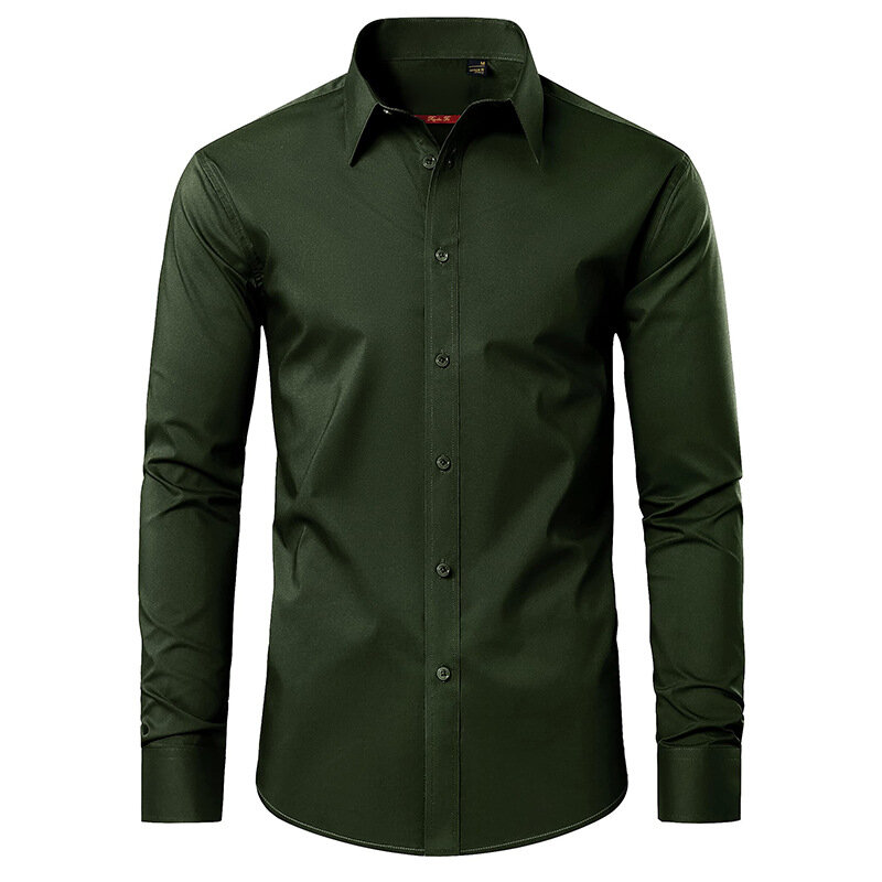 Camisa formal monocromática feita sob medida para homens, europeia e americana, tamanho grande, outono e inverno, LH059