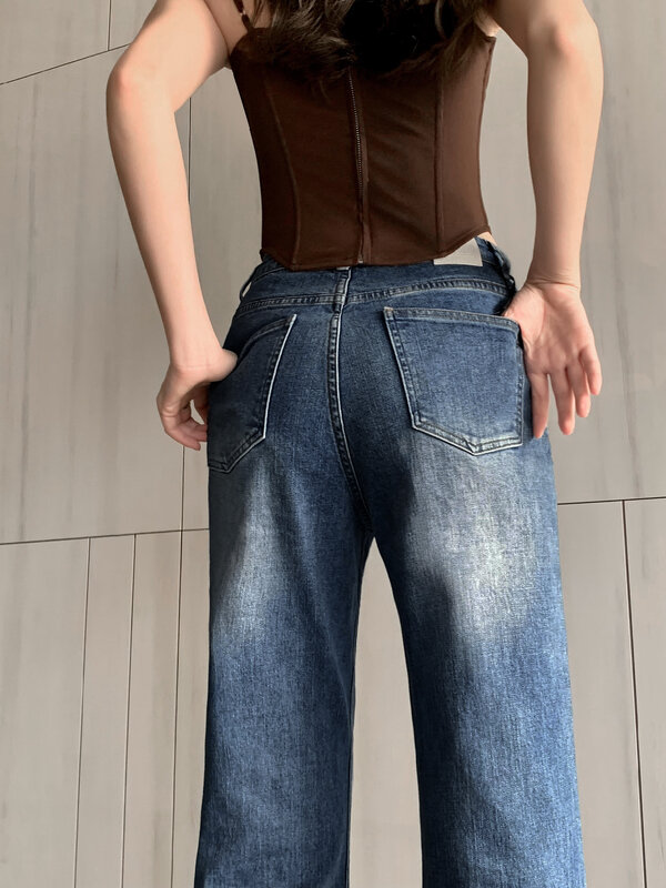 "Modren & Retro" lässige Baggy Y2k Tops Jeans hose HIGH-WAISTED MICRO-FLARED Jeans-Forgunroses