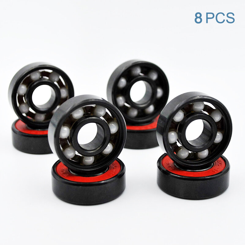 8pcs 608 2RS cuscinetto a sfere in ceramica ibrida 8*22*7mm ABEC-11 cuscinetti in miniatura per ruote da Skateboard con pattini a rotelle ad alta velocità