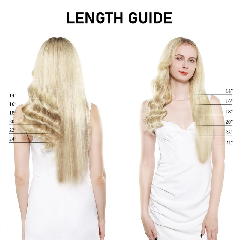 Human Hair Weft Remy Hair Bundles Highlight Blonde Sew In Silky Straight Skin Double Weft For Salon Hair Extensions12-26Inch