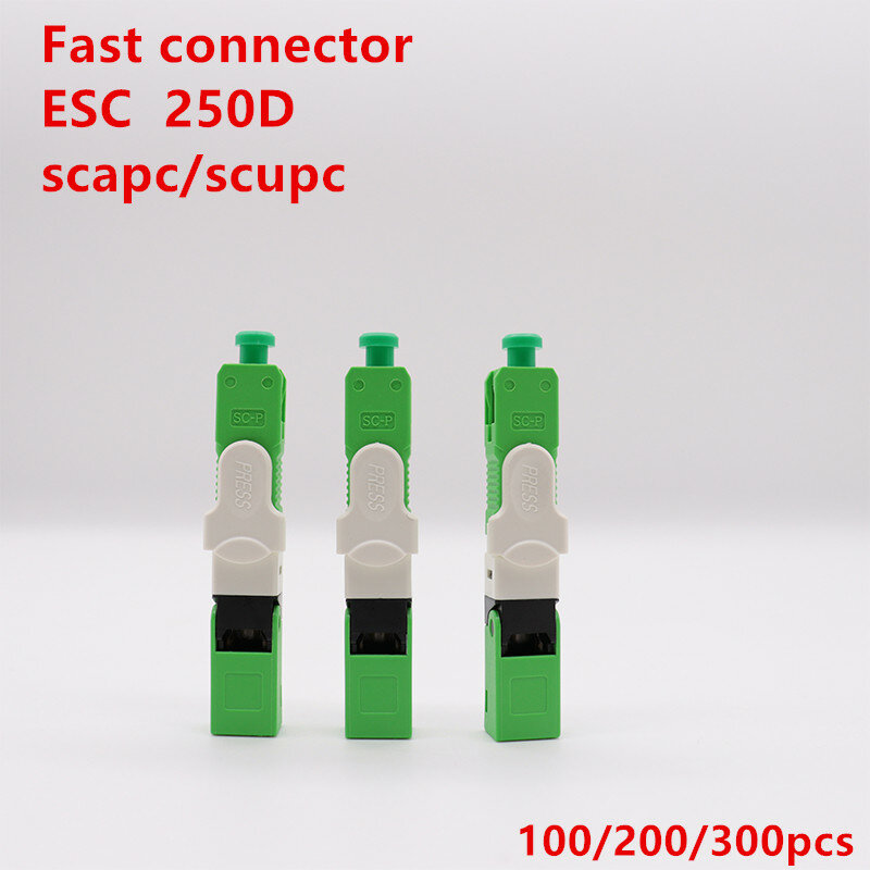 Conector de fibra óptica monomodo, ftth, esc250d, sc apc, upc, sm, rápido, frete grátis, 50/100 pcs/lot