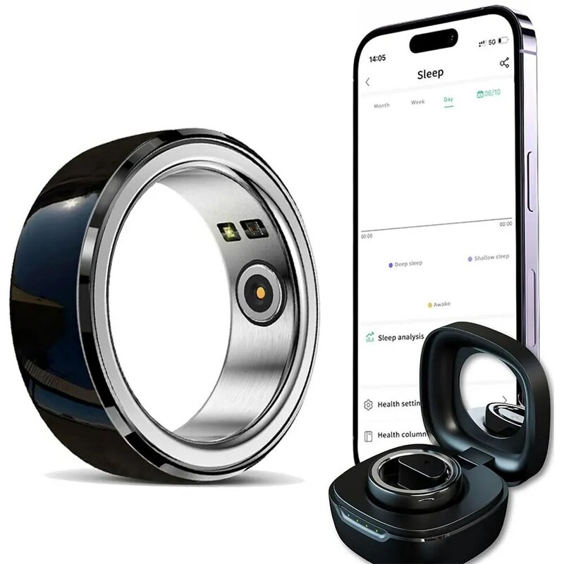 Multifunktion ale dimensionale Gesundheits überwachung neues tragbares Gerät Echtzeit-Datenempfangs-App ip68 wasserdichter Smart Ring