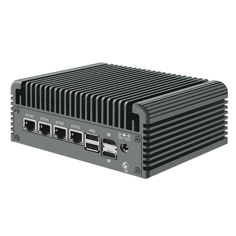 X4A Firewall Router 12th Gen Intel N100 Quad Core 4xi226-V 2.5G DDR5 2 * USB3.2 4 * USB2.0 2 * NVMe 2 * SATA Mini PC senza ventola Proxmox