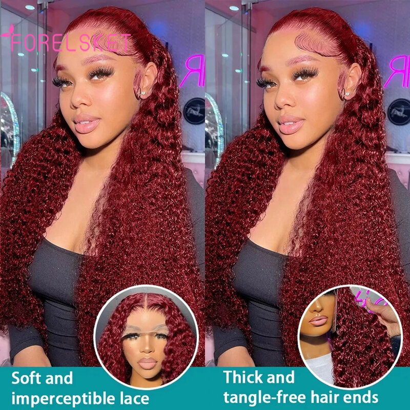 99j 13x4 HD180 % плотность для женщин бордовый парик с глубокой волной кружевные передние парики человеческие волосы бордовые вьющиеся кружевные передние парики человеческие волосы