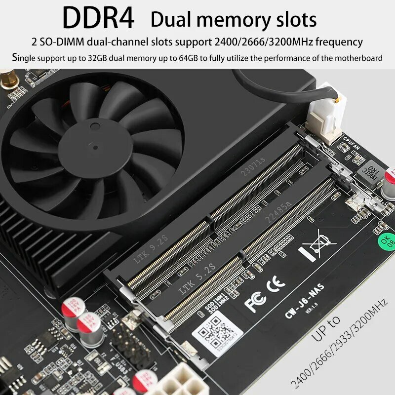 산업용 미니 ITX NAS 마더보드 방화벽 라우팅, J6413, 2 * 인텔 i226-V 1 * RTL8125BG 2.5G LAN, 2 * NVMe 6 * SATA3.0 2 * DDR4 1 * PCIe