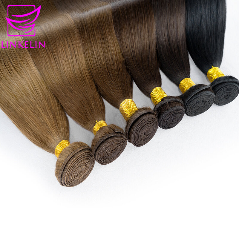 Mashair-Peluca de cabello humano 100% liso, mechones de pelo negro brasileño, ondulado, multicolor, Natural, de Vietnam, 12-24 pulgadas