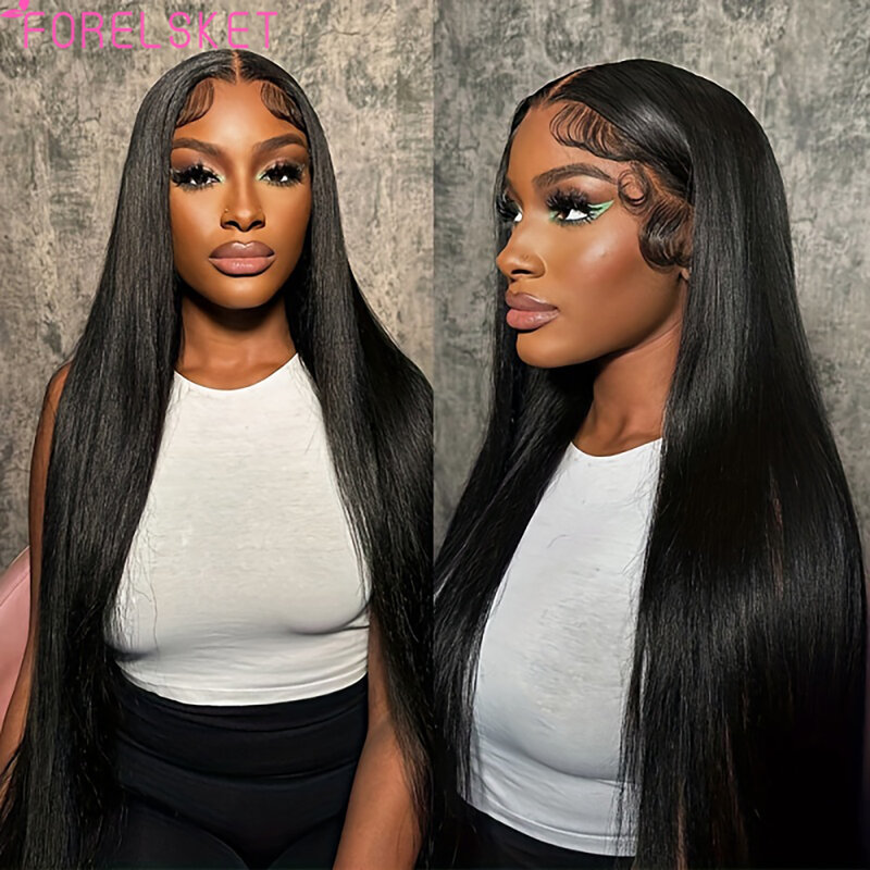 Straight Lace Front Wigs Human Hair Pixie Human Hair Wigs Pre Plucked With Baby Hair 13x4 Lace Frontal Wigs For Women 180 Densit