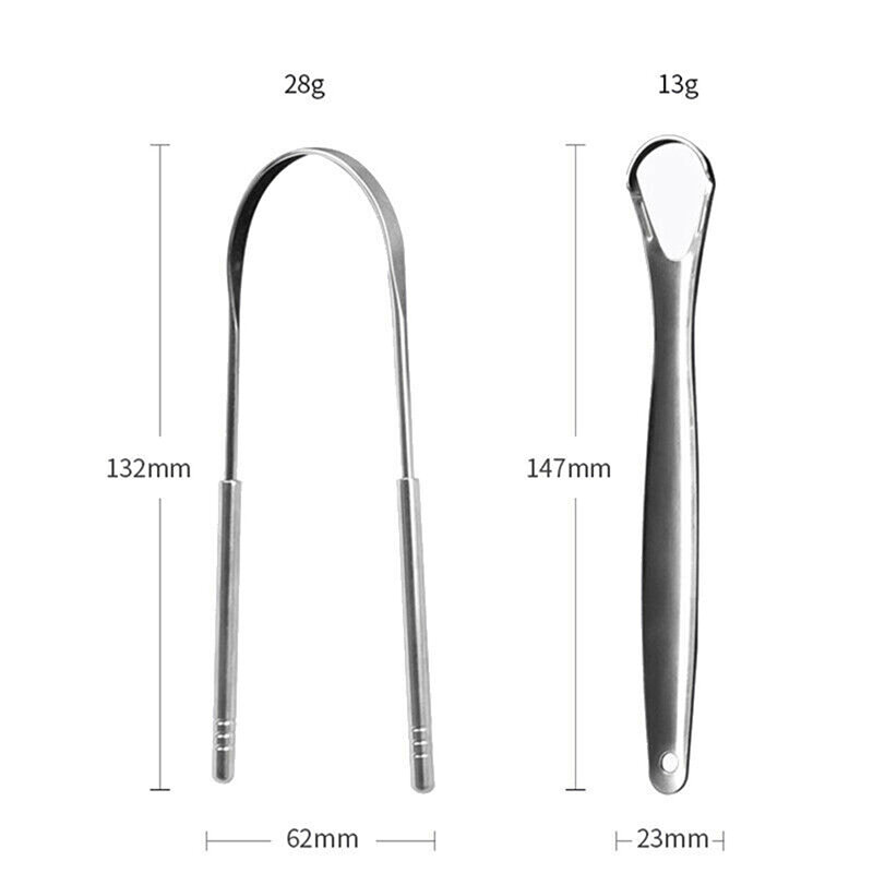 2 Stück Zungen schaber Edelstahl Zungen reiniger Mundpflege Hygiene Schaber Mundpflege-Tool