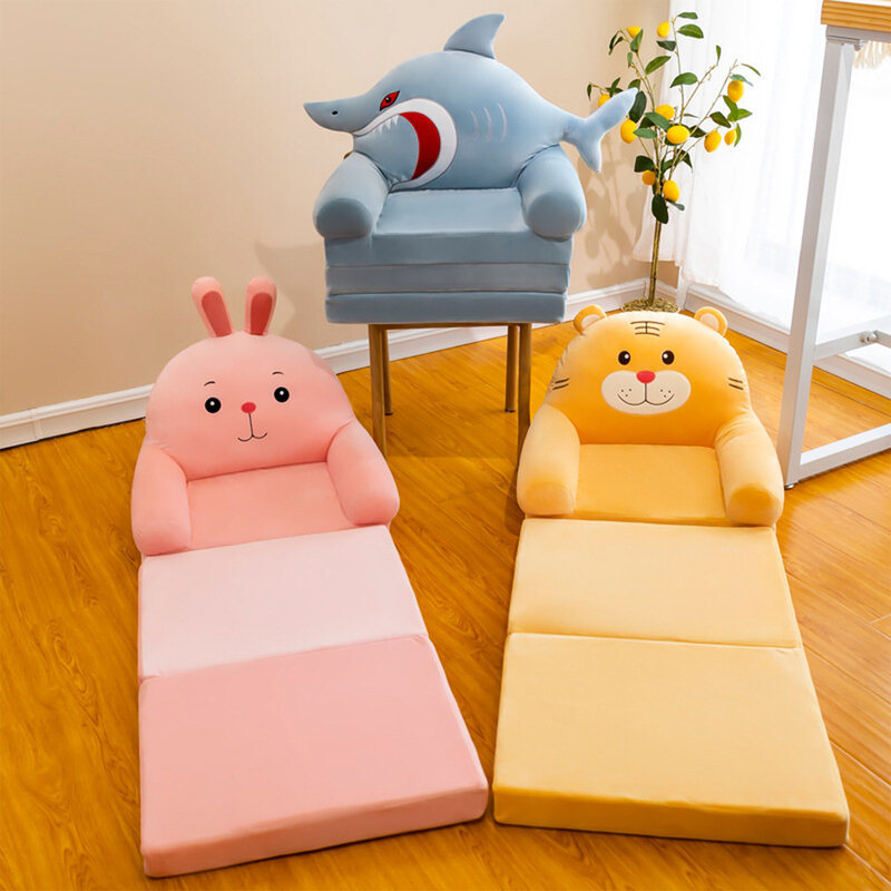 Sofá plegable de 3/4 capas para niños, funda de sofá perezosa adecuada para niños, adultos, Mascotas, Animales lindos, dibujos animados
