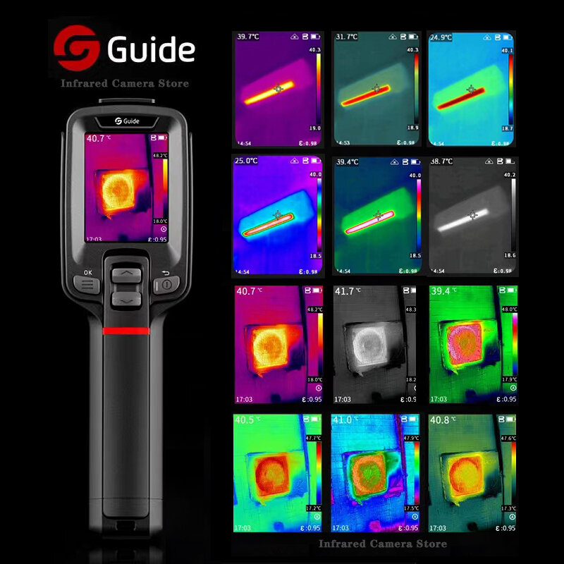 Cámara de imagen térmica Guide PC210, resolución infrarroja, 256x192, cámara térmica para reparación electrónica, búsqueda, pérdida de fugas de calor