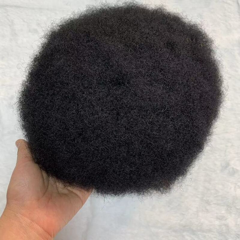 Q6 Afro Toupee For Man Lace Hair System Unit parrucca per uomo protesi per capelli maschili parrucca per capelli umani naturali al 100%