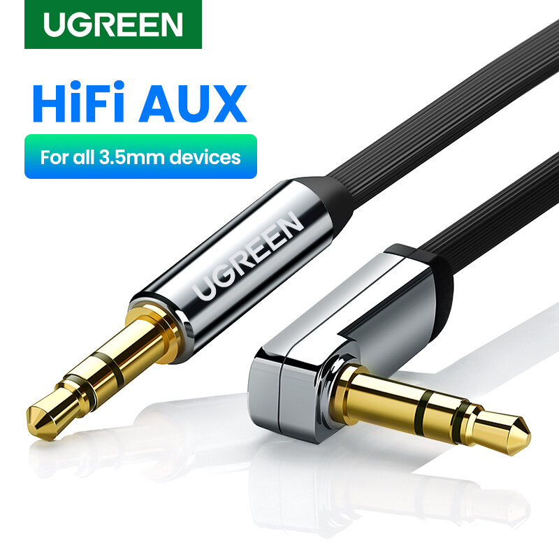 UGREEN-Cable auxiliar de 3,5mm para altavoz, conector de Audio para auriculares de coche, altavoz Jack de 3,5mm para Samsung y Xiaomi, Cable Aux de 3,5mm