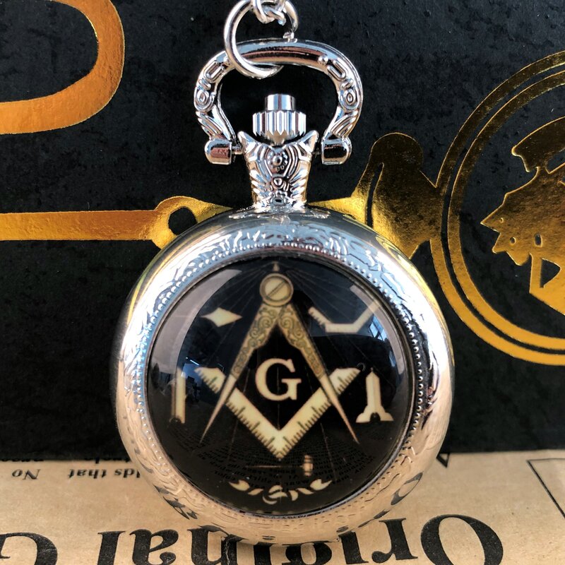 Personality Creative Quartz Movement Pocket Watch Masonic "G" Logo Necklace Pocket&Fob Watches Mens Women