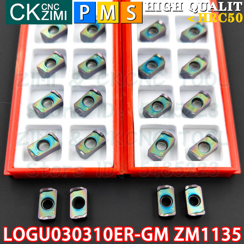 LOGU030310ER-GM ZM1135 LOGU030310 ER GM inserções de metal duro inserções de fresagem de alimentação rápida LOGU CNC torno de metal fresadora ferramenta para fresa de face LNMU03R