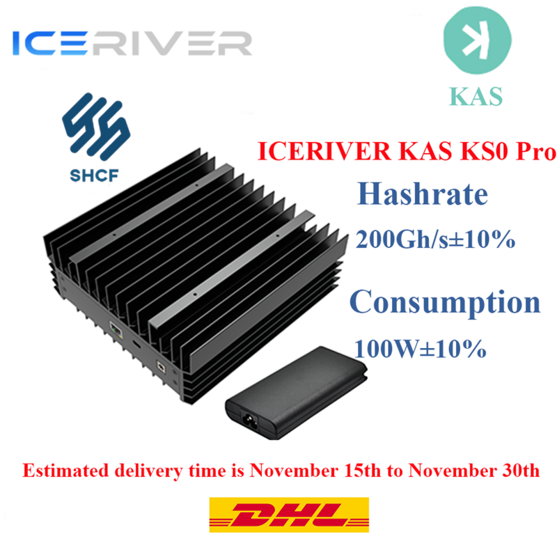 CH BUY 7 GET 3 FREE BRAND NEW ICERIVER KAS KS0 Pro Asic Kaspa Miner 200Gh/S With PSU Shipping DHL