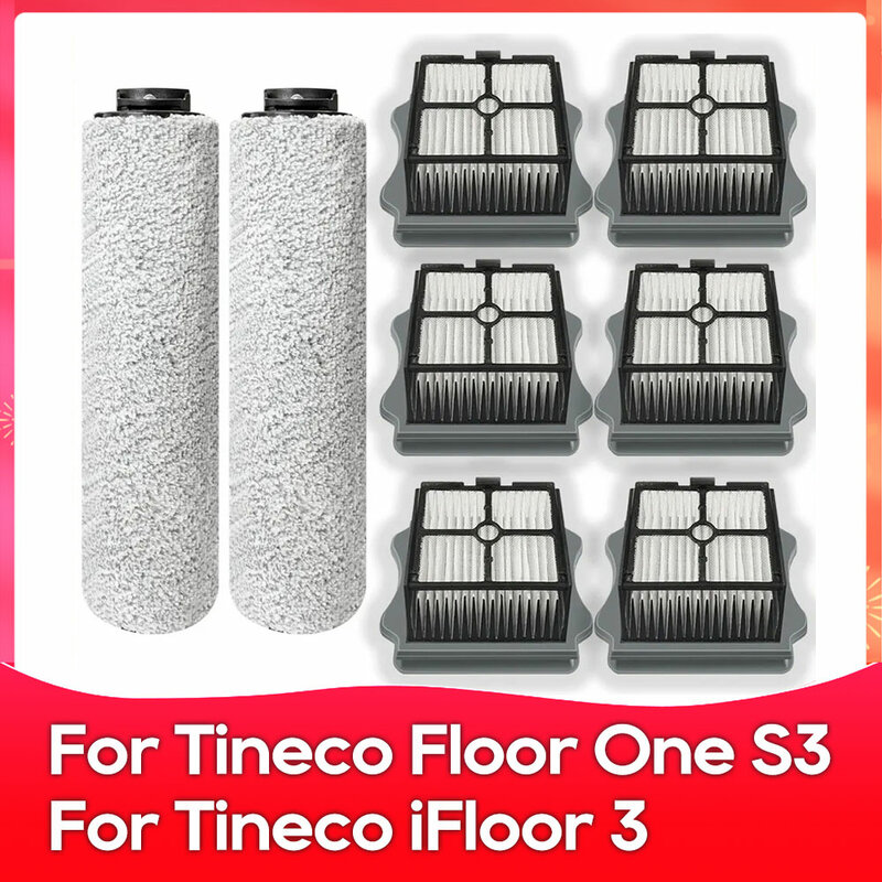 Compatible con ( Tineco Floor One S3 / Tineco iFloor 3 ) - Cepillo de rodillo, filtro HEPA, repuestos y accesorios para aspiradora.