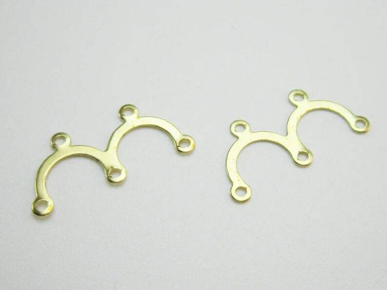100pcs - Brass Charm, Arched Earring Connector, Brass Findings, Earring Parts, 24x8.6x0.5mm, Jewelry making - R1778 R1779 R1780