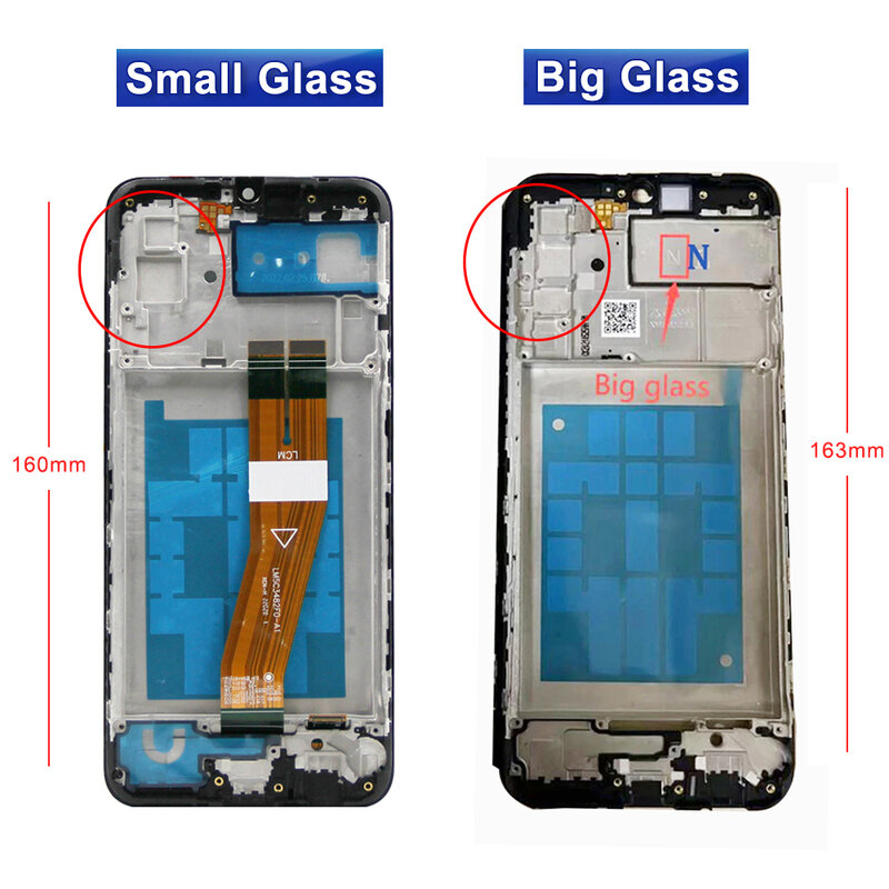 6.5 "per Samsung A03 A035 Display LCD con Touch Screen Digitizer SM-A035F/DS A035M A035F Display con cornice