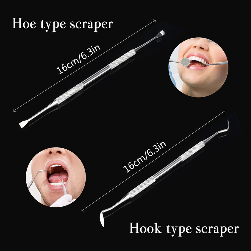4pcs/Set Tartar Scraper Scaler Plaque Remover Teeth Cleaning Tool Dentist Dental Hygiene Kit Dental Calculus Remover Oral Care