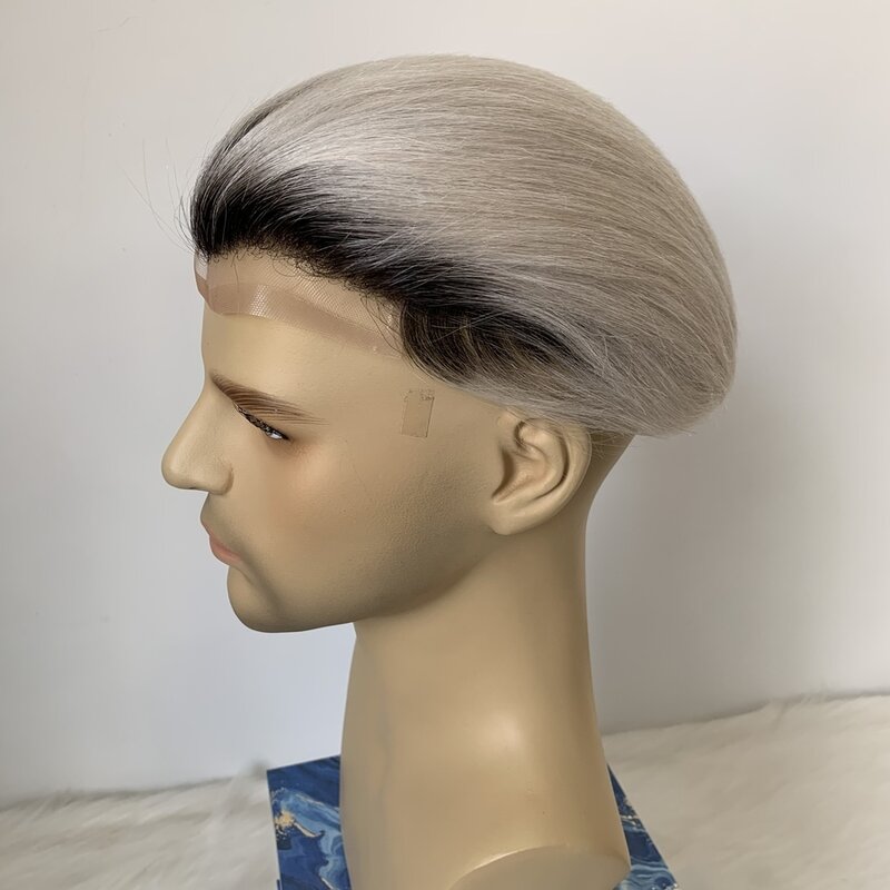 T1B60 Wig dasar VERSALITE kualitas terbaik 100% pengganti rambut manusia Wig pria tahan lama dari Wig Pria Atasan Mono