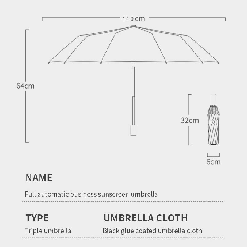Xiaomi MIJIA 12 Bone Solid Color Automatic Umbrella Collapsible Large Size Sunshade UV Protection Business Men And Women