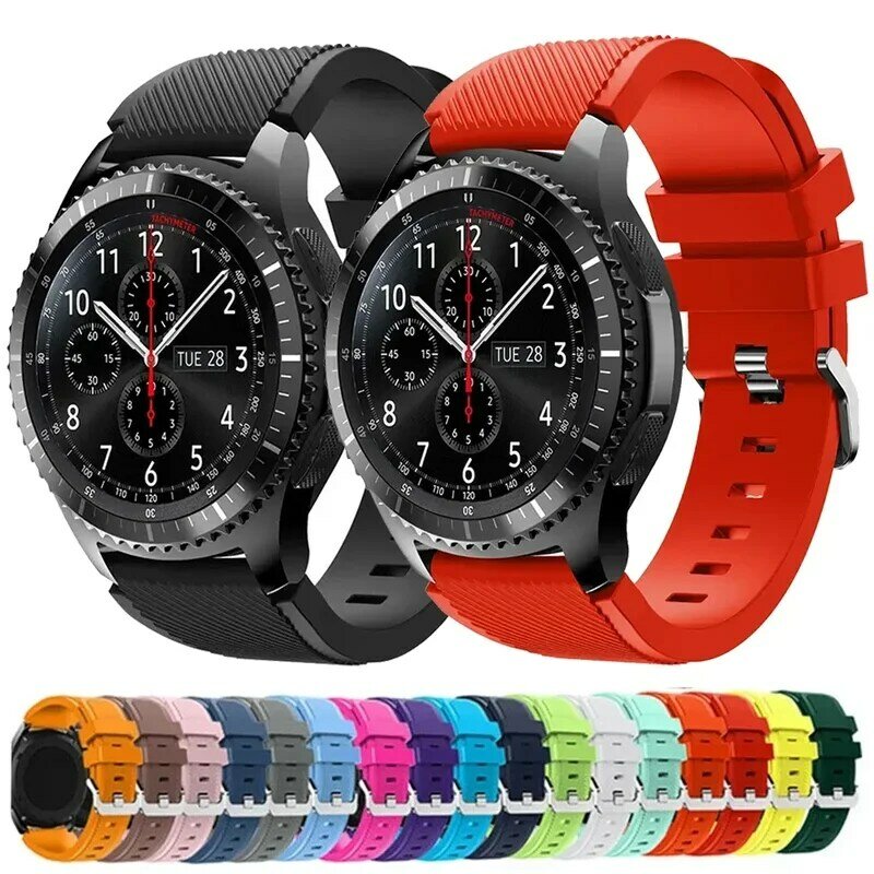 Correa de silicona para Samsung Galaxy Watch6 Classic 47 Gear S3, pulsera corre, Amazfit GTS 4/2/2e/GTS2/2e/3/Pro, Huawei GT4, 22mm/20mm