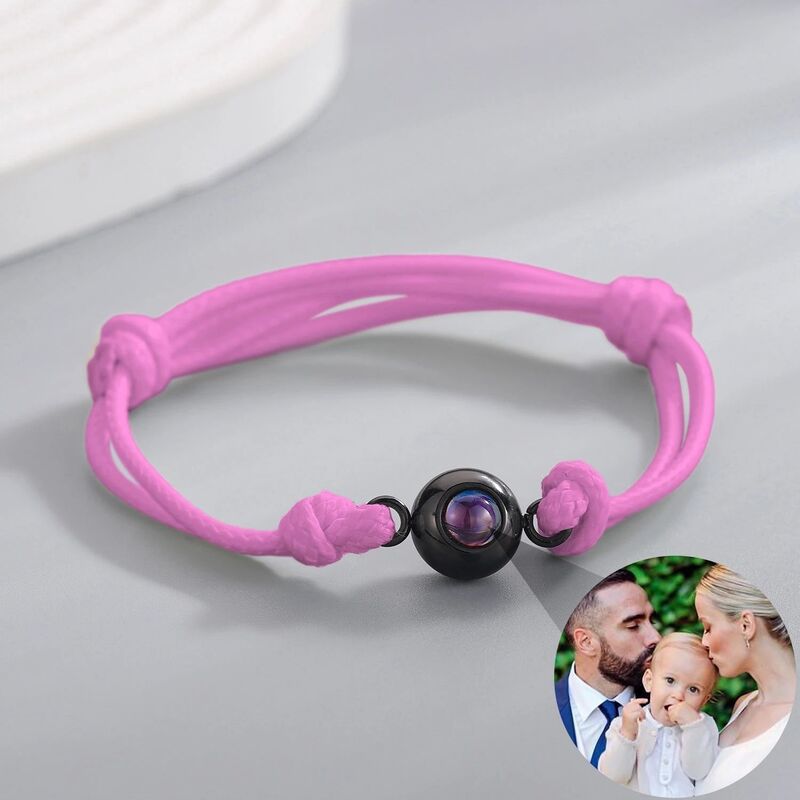 New Personalized Circle Photo Projection Bracelets Customized Family Gift With Couple Memorial Jewelry Birthday Christmas Gifts