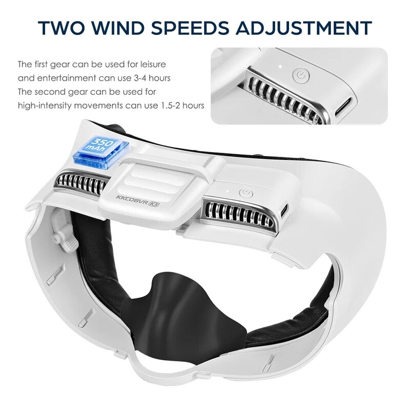 KKCOBVR K3 kipas ventilasi wajah kompatibel untuk Quest 3, cermin desigging, menjaga sirkulasi udara wajah